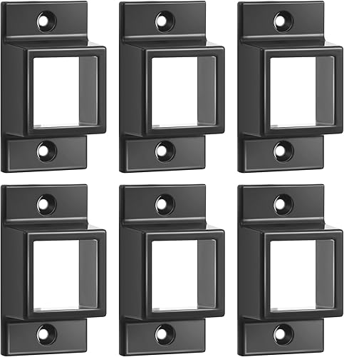 Miniatura 7 de Zonon Soporte de pared estándar para valla de aluminio de 1 x 1 pulgada para rieles, soportes cuadrados de metal de doble brida, soportes cuadrados