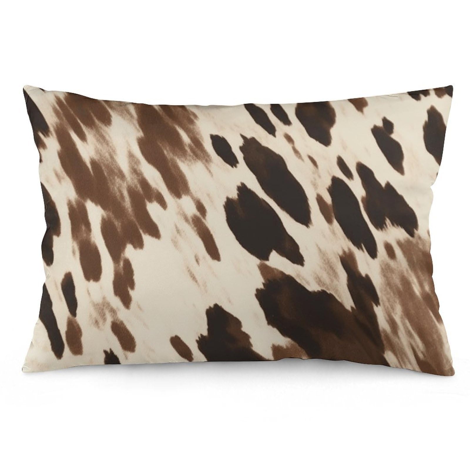 2 Pack Pillow Cases for Hair and Skin, Soft Breathable Pillow Case Covers with Hidden Zipper, Cow Printed Pillowcase 12 "x20 Pillow Covers for Sleeping Gift