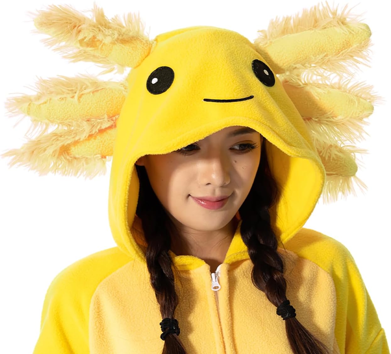 Adult Onesie Axolotl Costume Pajamas Unisex Cosplay Animal Sleepwear Halloween Jumpsuit Gifts for Men Women - Image 4