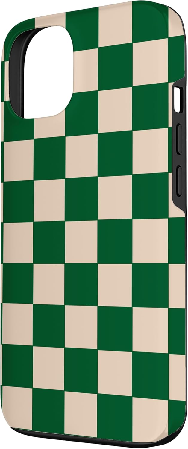 White Cream Green Checkered Checkerboard Case for iPhone 13