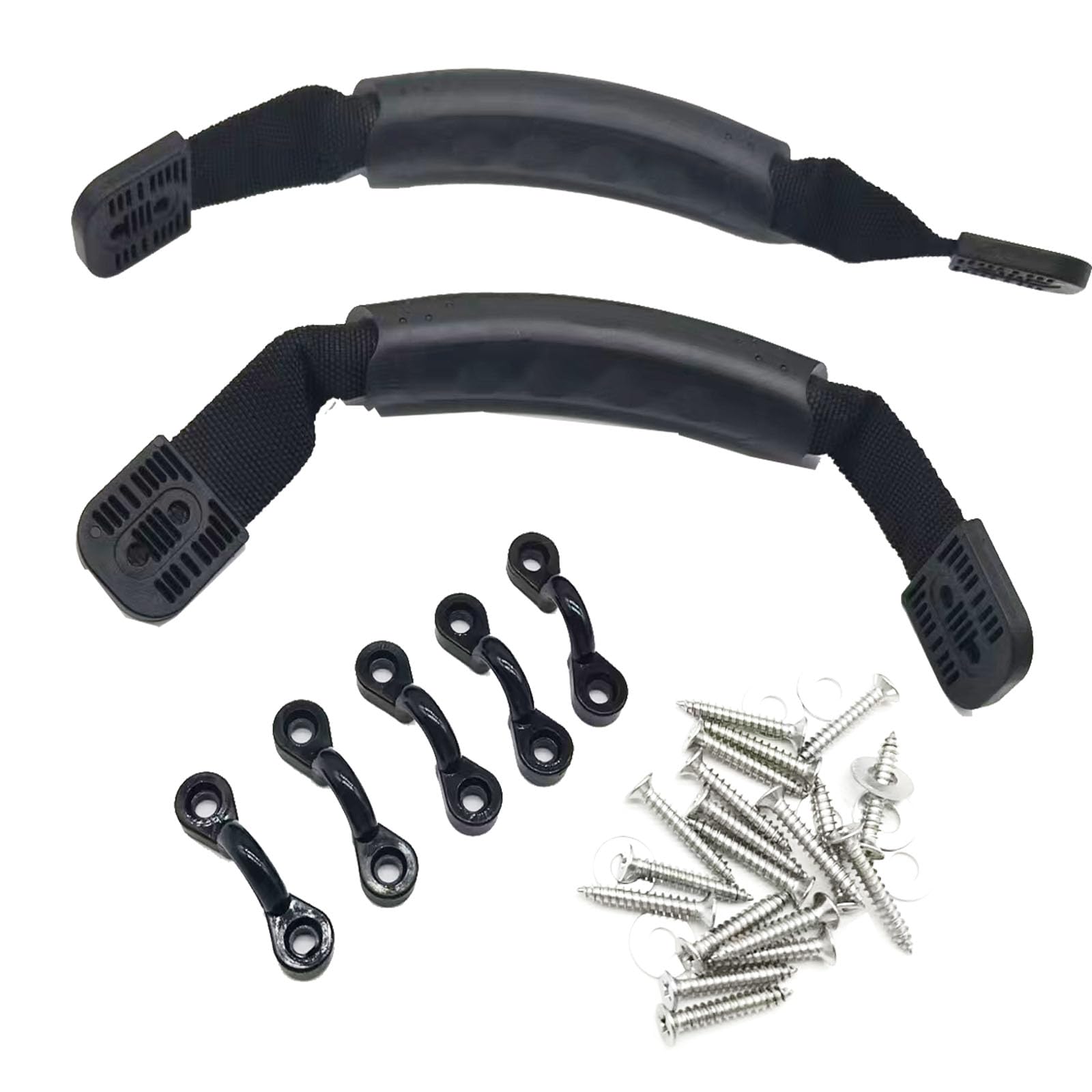 2Pcs Kayak Carry Handles,Canoe Boat Side Mount Carry Handles 2-Hole Kayak Handle Replacement with Kayak Pad Eyes and Screws Kit Kayak Accessory for Ocean Kayak Lifetime Kayaks Pelican Luggage (2)