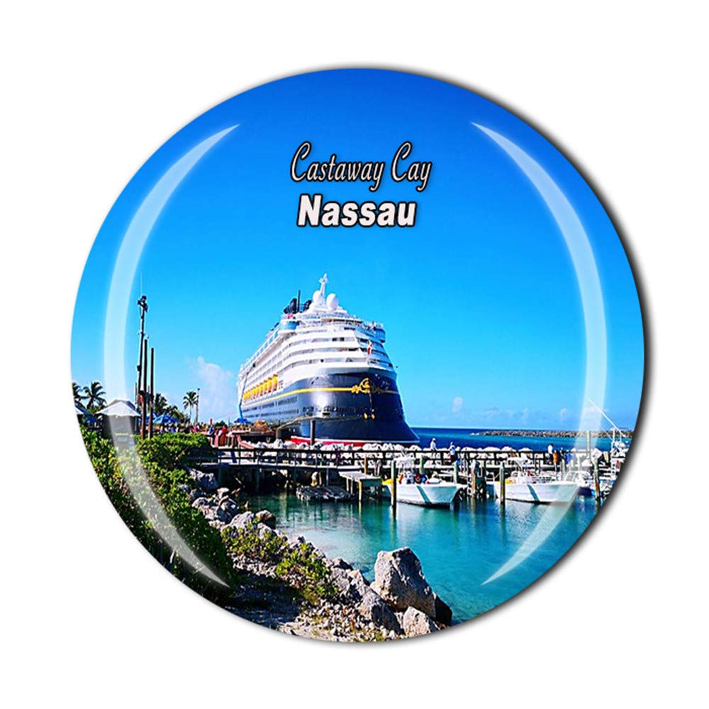 Time Traveler Go Castaway Cay Nassau Bahamas 3D Fridge Magnet Souvenir Gift Collection Home and Kitchen Decoration Magnetic Sticker Refrigerator Magnet