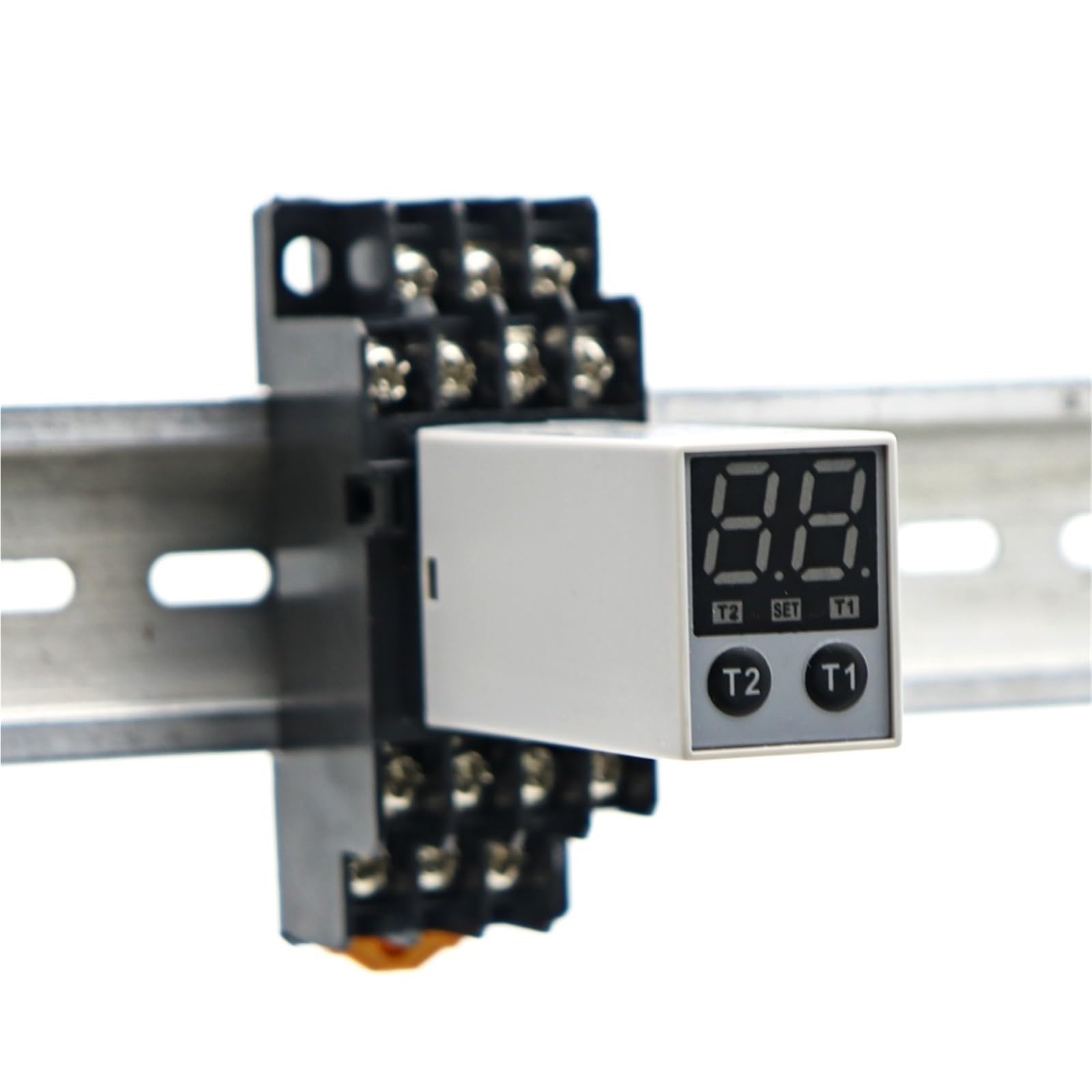 Relè temporizzato Digitale 0,1S-990H Ritardo accensione Ritardo Ciclo spegnimento Multimodale 12V 24V AC 220V con Base Presa 4NO4NC Ritardo ciclico(MG2T-4E2)