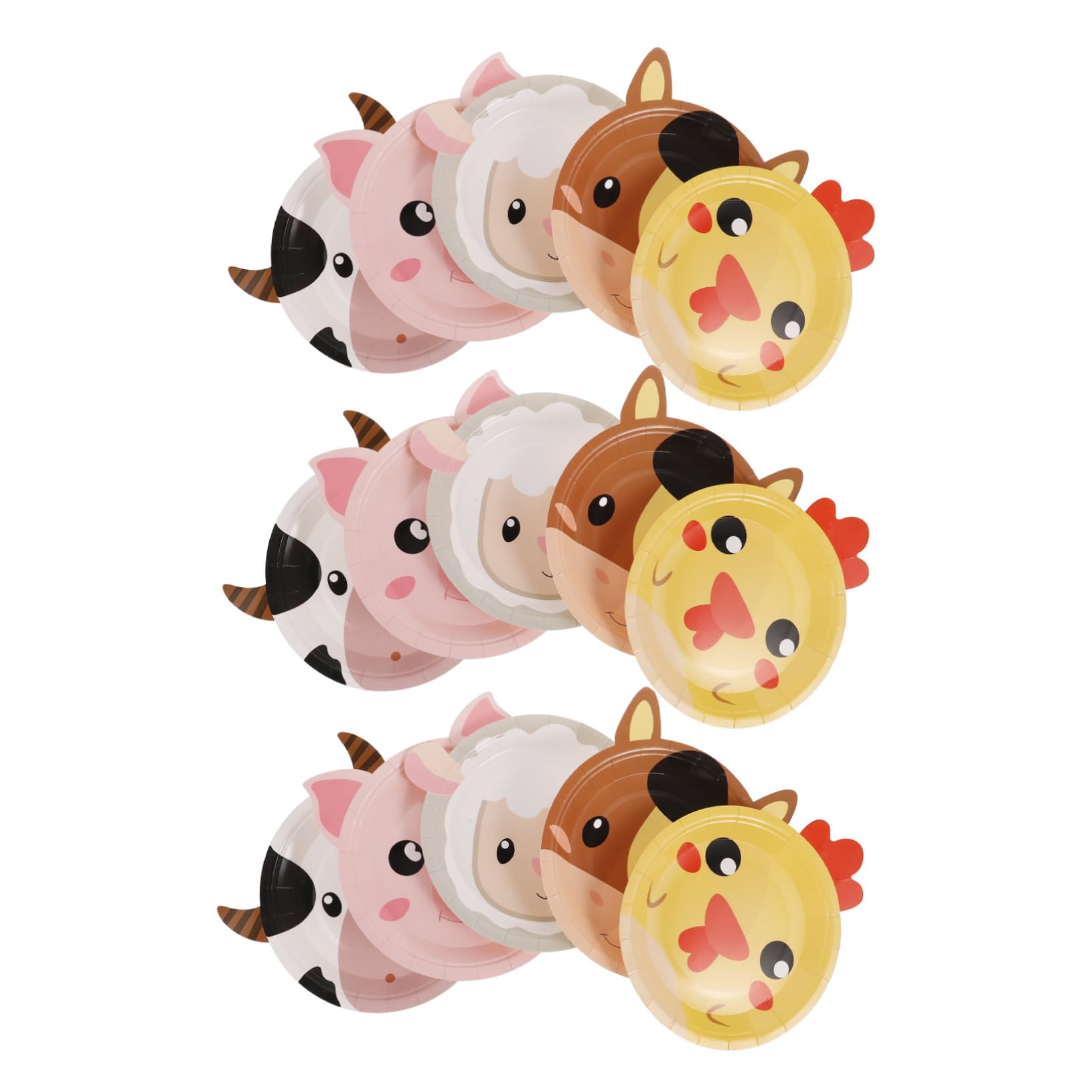 Assiettes en carton animaux de la ferme Healeved lot de 50 pour anniversaire