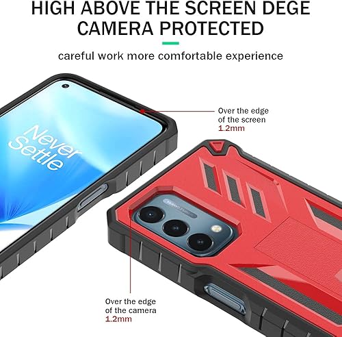 Miniatura 3 de Funda diseñada para OnePlus Nord N200 5G con clip para cinturón, fundas para 1+ funda Nord N200 5G con vidrio templado, diseño de doble capa