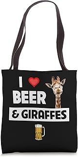 I Love Beer and Giraffes Drinking Glass Safari Animals Zoo Tote Bag