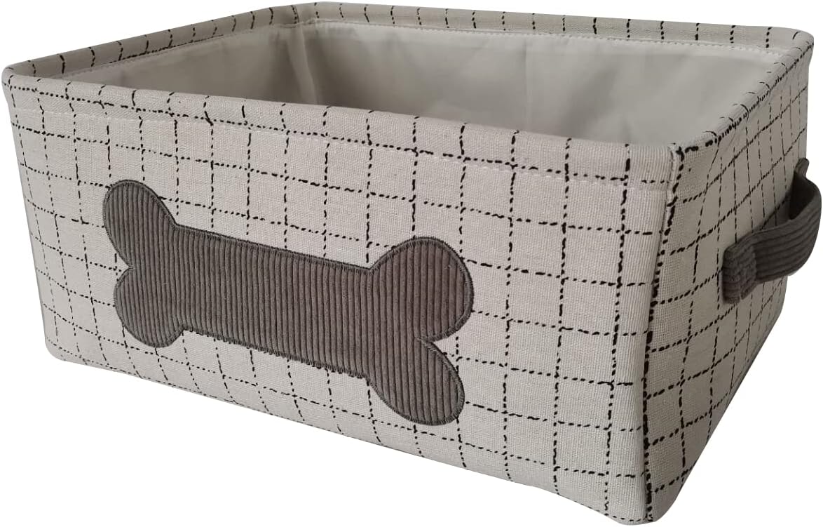 Winifred & Lily Pet Toy Box, Storage Bin with Handles, Pet