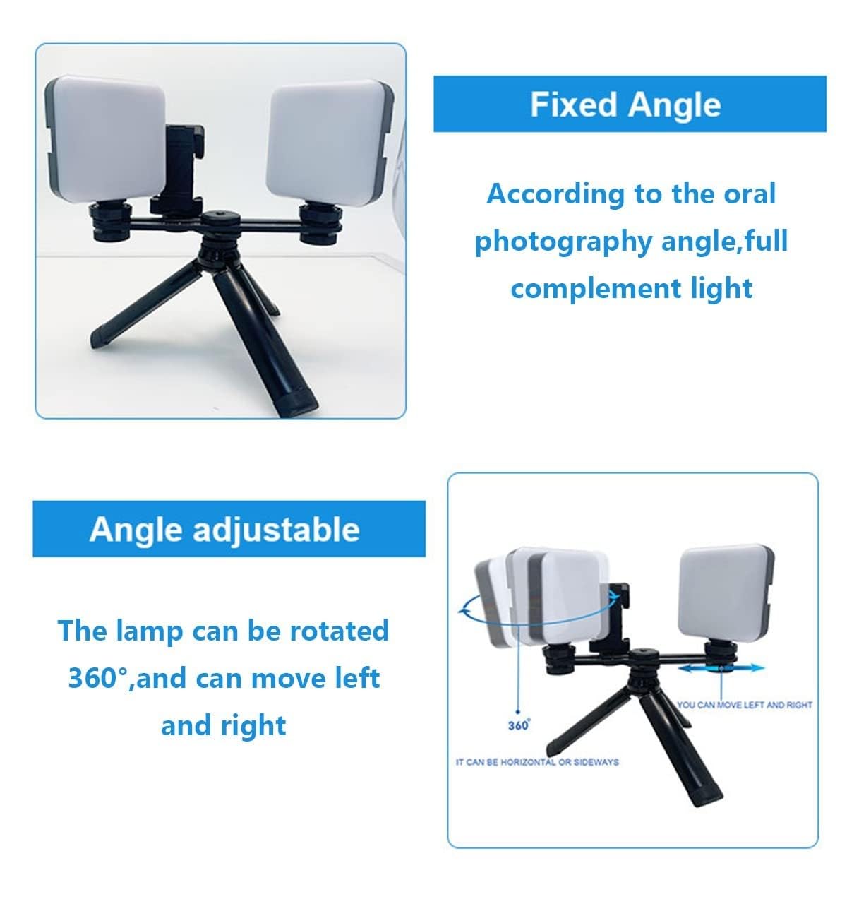 Kit de fotografía dental con luz LED para cámara de teléfono móvil, luz de relleno, flash dental brillante para odontología, clínica doméstica, hospital y estudio.(MKT-017)