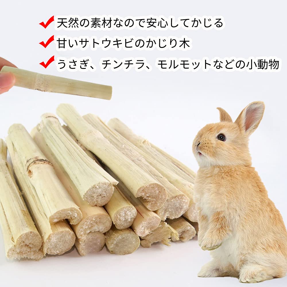 Amazon.co.jp: うさぎ かじり木 チンチラ 小動物用おもちゃ さとうきび