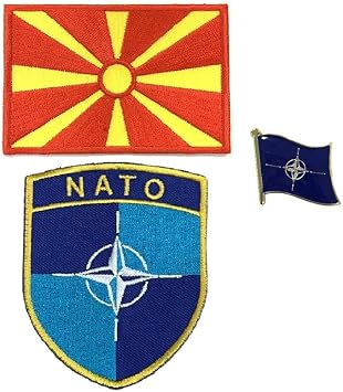 A-ONE OTAN Logo Ranger Pin+ Reliable NATO Grand Peltate Combat Patch +North Macedonia Regimental Fabric Cloth Patch, Army Suit Patch for Hats Jeans Socks Decorative NO.437+423P