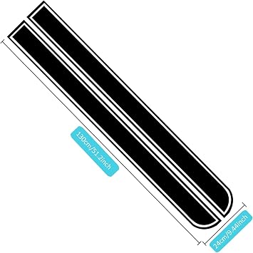 2 PCS Car Hood Decal Stickers for Mercedes-Benz GLC GLC300/GLC43 AMG 2023 2024, Auto Body Skirt Roof Hood Bumper, Self-Adhesive Sports-Style Decals,Black