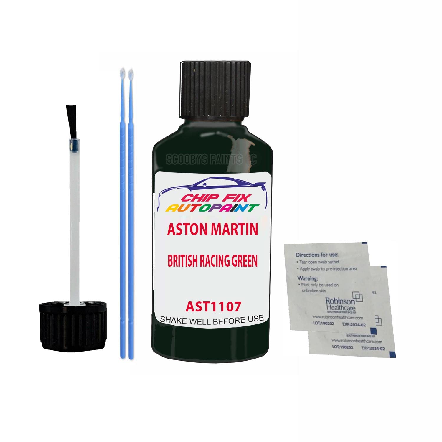 Scoobys Paints Back In The Mix British Racing Green Touch Up Paint For Aston Martin Vanquish Ast1107 1986-2004 30Ml Bottle Brush Scratch Stone Chip Repair Pen