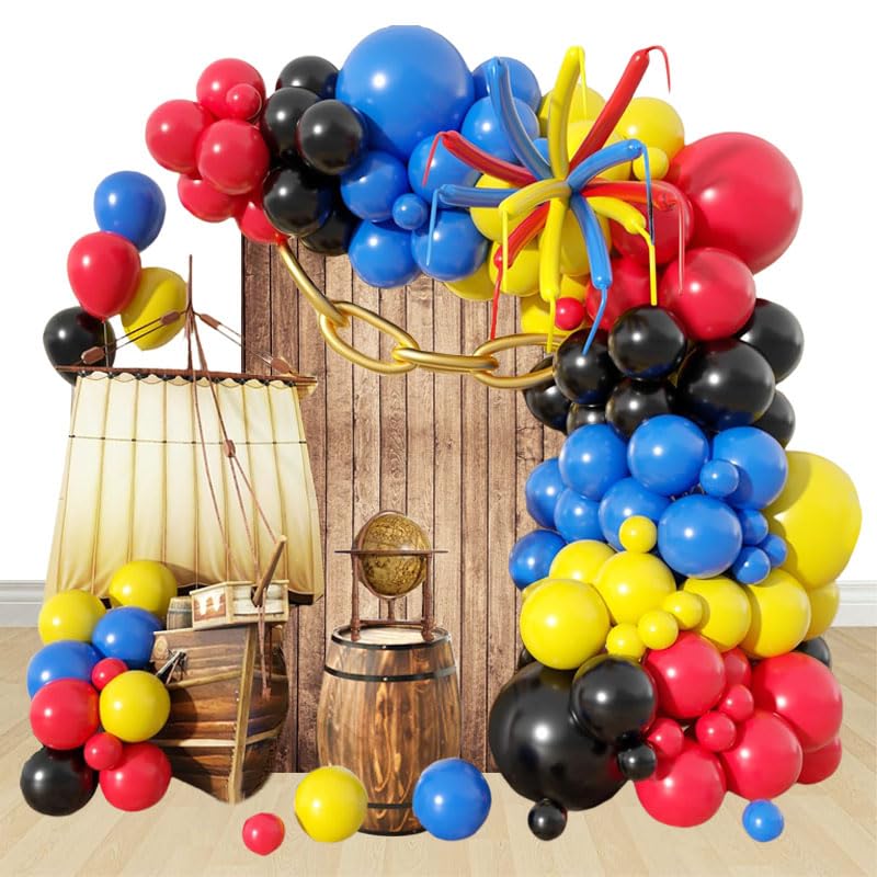 Party Decoration Set Pirate Balloons Garland Arch Kit One Theme Birthday Party Supplies
