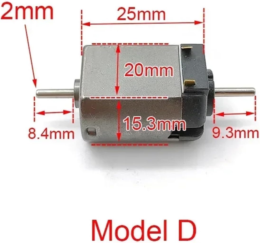 5 Pole Micro 130 Electric Motor Strong Magnet DC6V-24V 12V 18V High Speed Engine Dual 2mm Shaft HO Scale Model Railway Train Car(Model B)