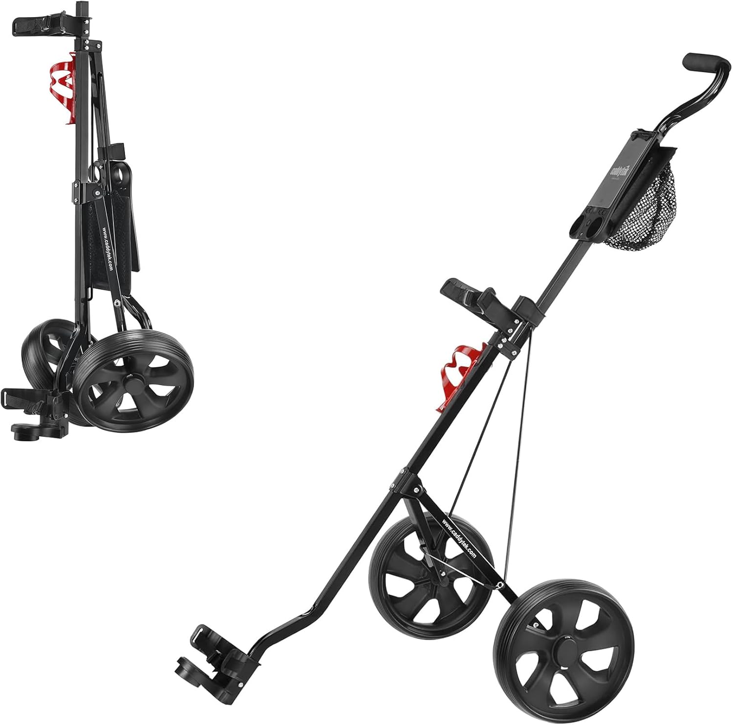 CaddyTek 2-Wheel Deluxe Golf Pull Cart – Lightweight, Compact Folding and Ergonomic Design, Easy to Maneuver with Storage SIMILAR NOT EXACT ITEM  INCOMPLETE 