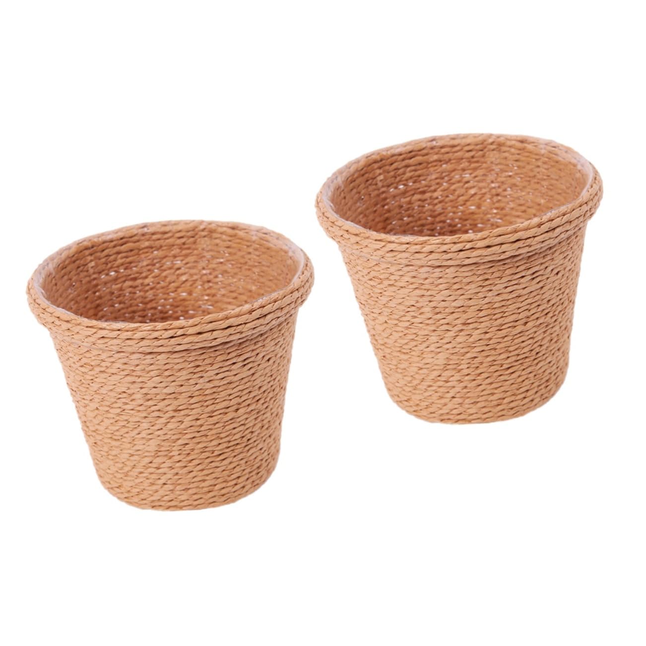 Milisten 2 Pcs Straw Pot Wicker Storage Baskets Goblincore Room Decor Wicker Laundry Basket Containers for Food Planter Retro Home Decor Trash Creamer To Weave Seaweed