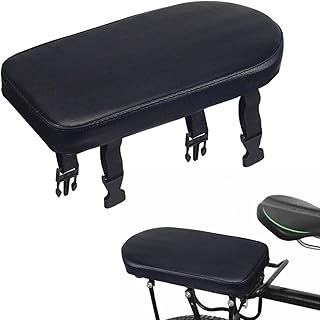Bicycle Rear Rack Cushion Seat, Black Leather-Look Padding, Detachable Design