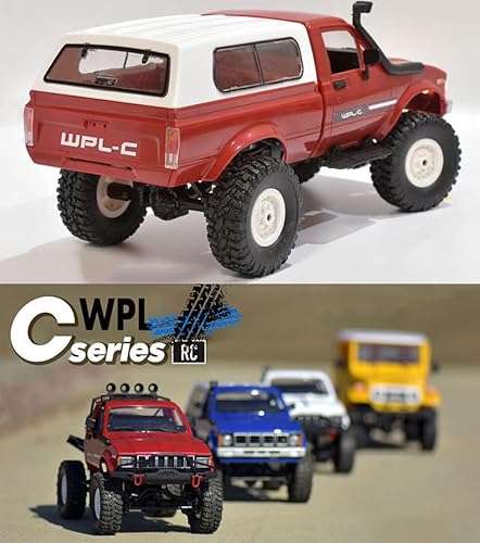 Miniatura 5 de Camión RC WPL C24 RC Crawler escala 116 4x4 RC Rock Crawler todo terreno todoterreno Pickup Truck RTR Control remoto LED proporcional acelerador de