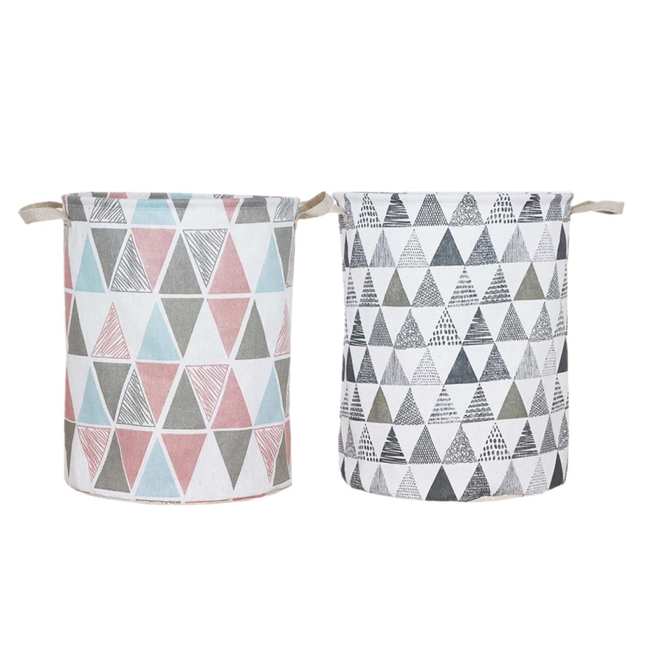 Cesto per Biancheria Pieghevole Grande Capacità Lino 2 Pezzi | Stampa Creativa Grigio Rosa, Pratico e Portatile, per Bagno e Giochi Domestici Colore Casuale