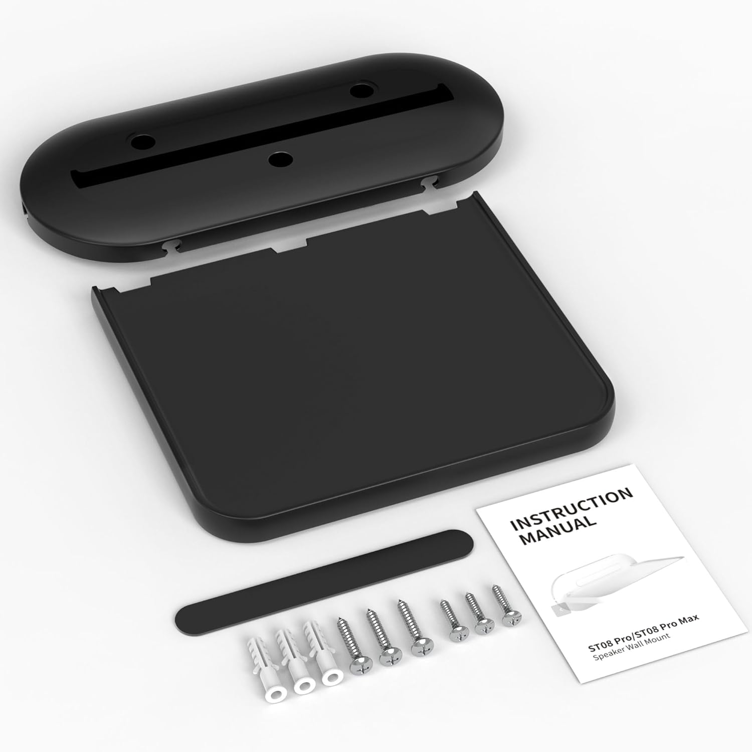 HomeMount Echo Show 5 Wall Mount - Space Saving Smart Home Holder Compatible with Google Nest Hub & Portable Speakers & Show5 (1st & 2nd & 3rd) (Black Medium Shelf 6.5 * 5.1inch) - Image 9