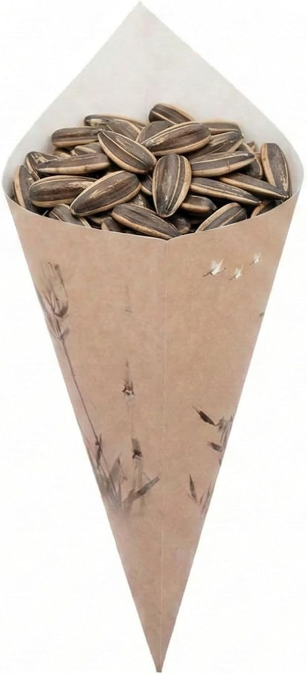 Restaurantware Conetek 11.5-Inch Eco-Friendly Black Finger Food Cones: Perfect for Appetizers - Food-Safe Paper Cone - Disposable and Recyclable - 100-CT