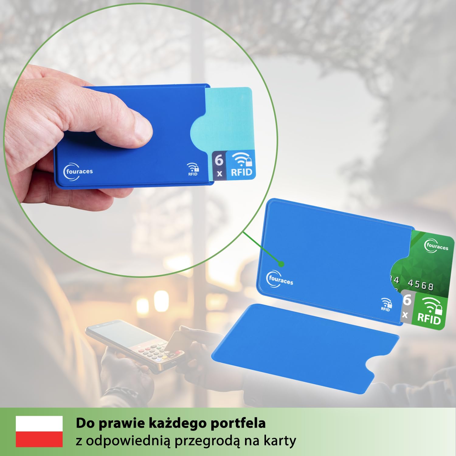 fouraces 6x etui ochronne z blokadą RFID – różne kolory – zabezpieczenie przed kradzieżą danych – etui NFC – etui na karty kredytowe i karty EC, etui na karty EC na karty bankowe