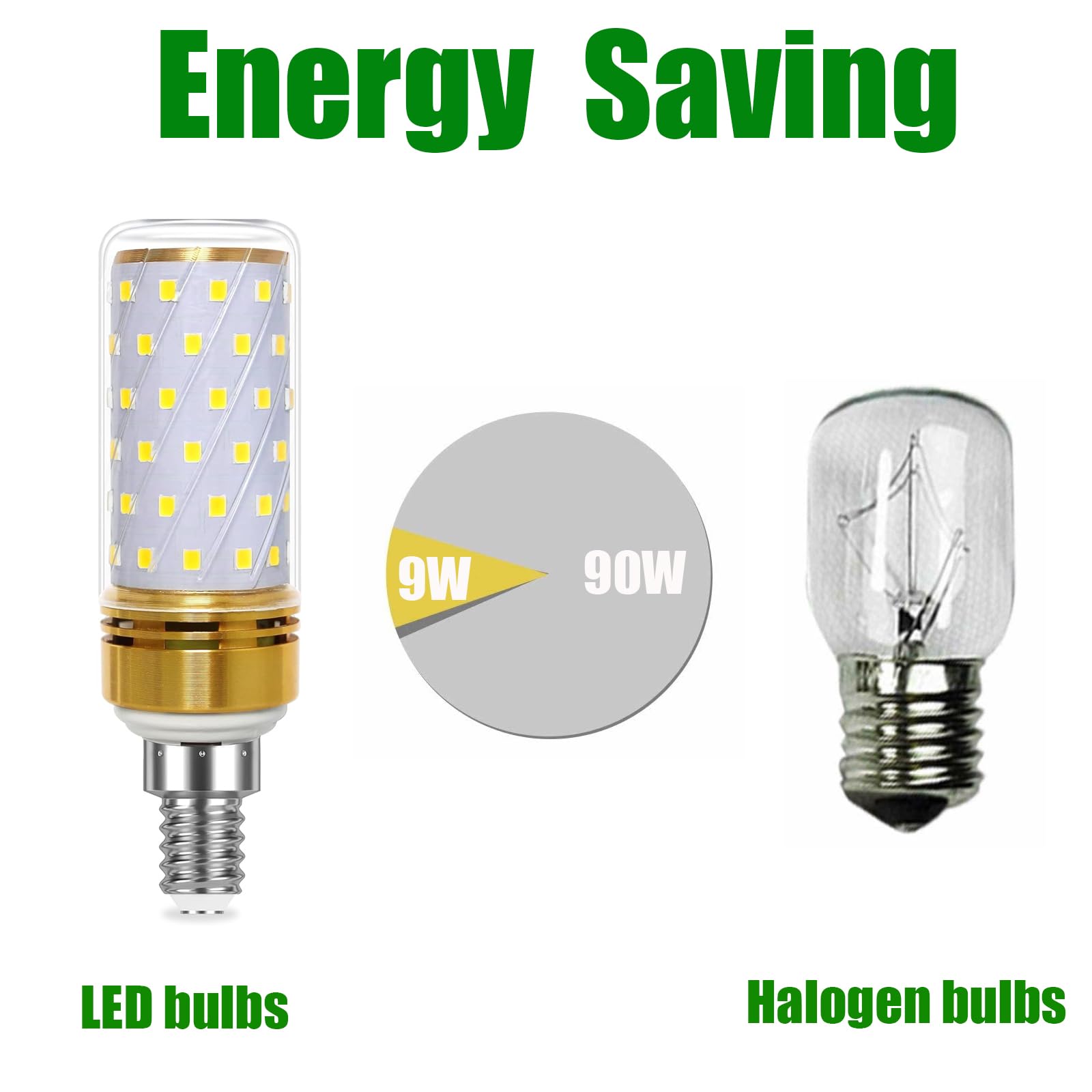 Jiotouhu E14 LED Corn Light Bulb, 9W, E14 90W Halogen Bulbs Equivalent, Cold White 6000K, 900LM, 175V-265V - Image 3
