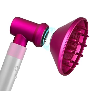 Upgraded Adaptor and Diffuser Replacement for Dyson Airwrap Attachments, Use the Diffuser Attachment Replacement for Dyson Airwrap to Shape Hair in Variety of Styles (Rose)