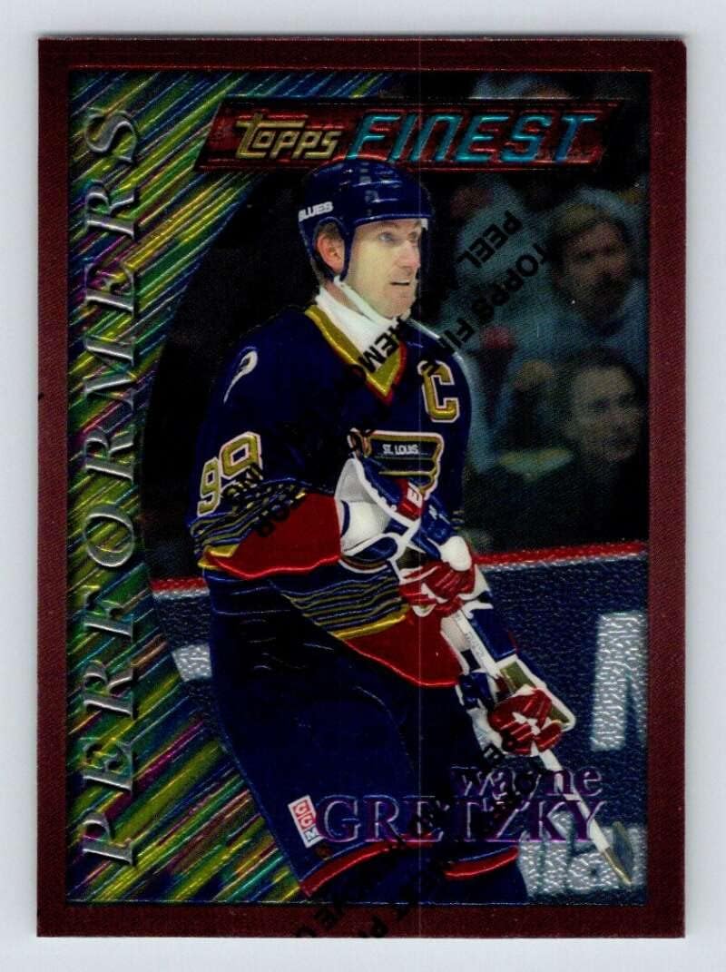 1995-96 Topps Finest #5 Wayne Gretzky St. Louis Blues Official NHL Hockey Card in Raw (NM or Better) Condition