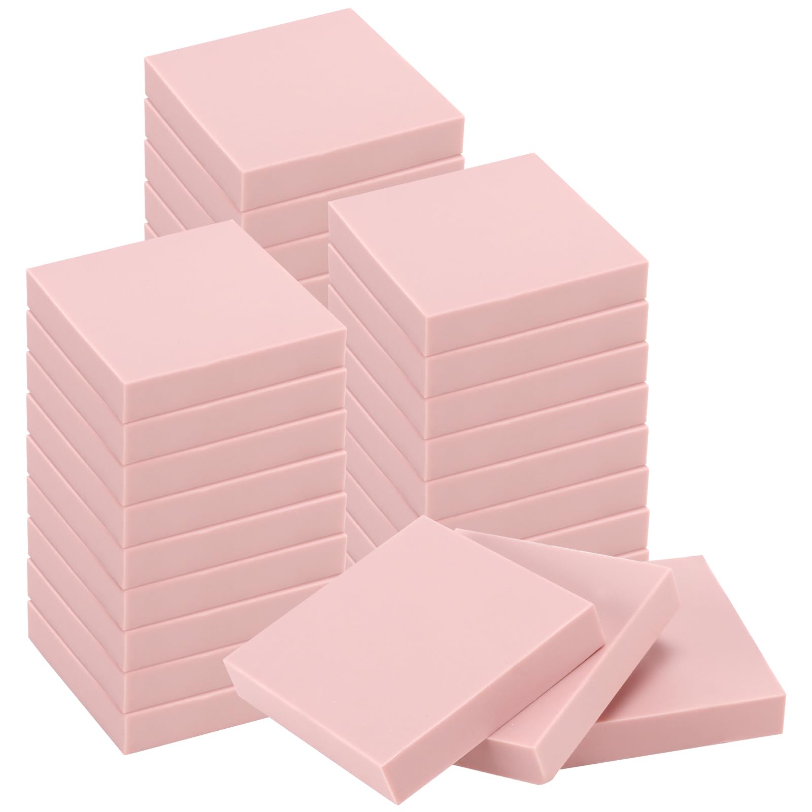 30 blocchi quadrati in gomma da 5,1 cm, kit per la creazione di timbri in linoleum rosa, per stampe, artigianato fai da te