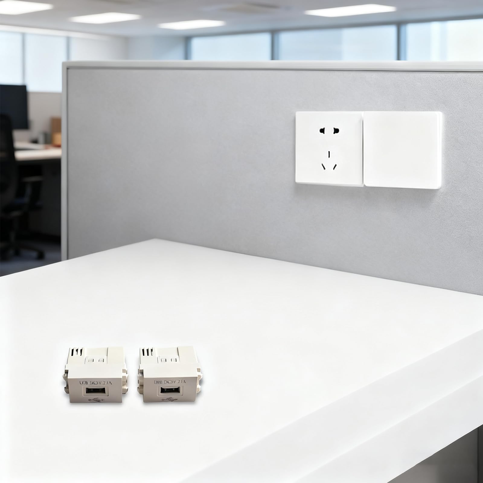 Moduł zasilania USB, 3 sztuki, podtynkowy zasilacz sieciowy: gniazdo 220 V na transformator 5 V, gniazdo USB 2,1 A, adapter przełączający do urządzeń USB, smartfonów (3 sztuki)