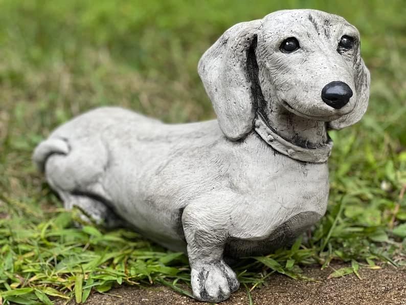 Dachshund Figure Gift Dog Lover Backyard Decor Garden Statue Concrete pet Outdoor Sculpture Pet Decor Dog Statue Memorial Stone