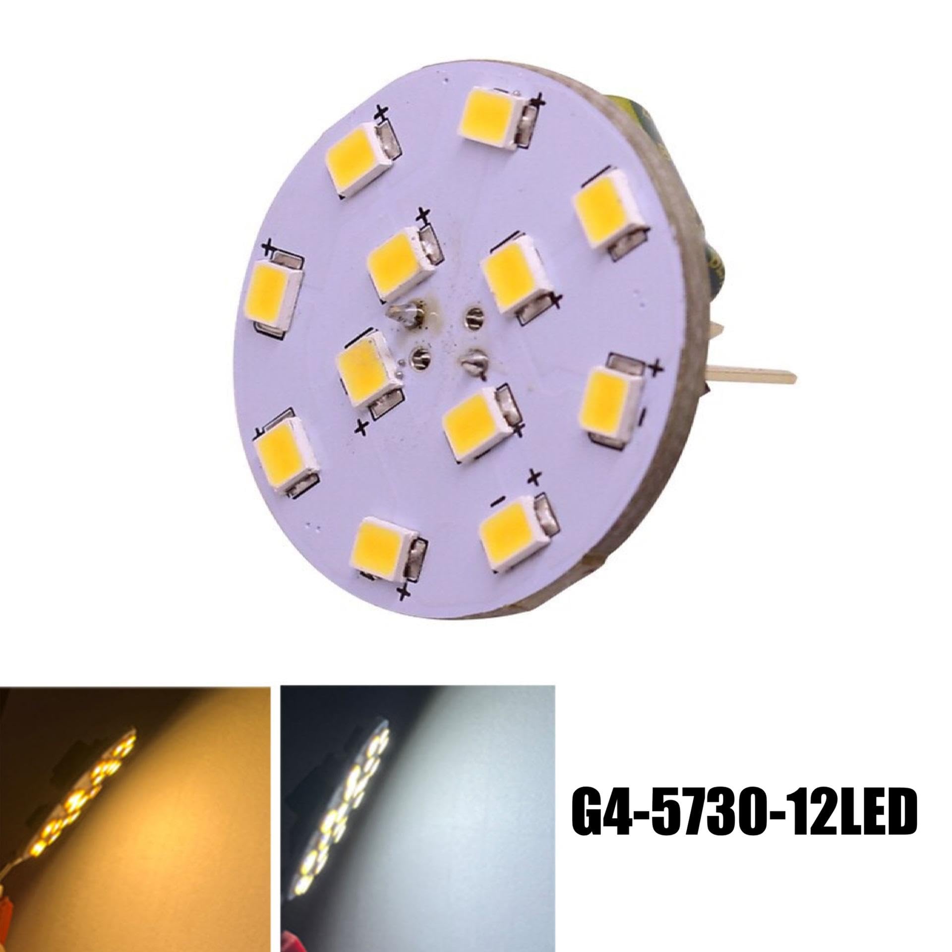 G4 LED Scheibenleuchte 12v 3w Geeignet für Schrankleuchten in Innenräumen (12V-3W 10 Stück/Warmweiß 2700K)