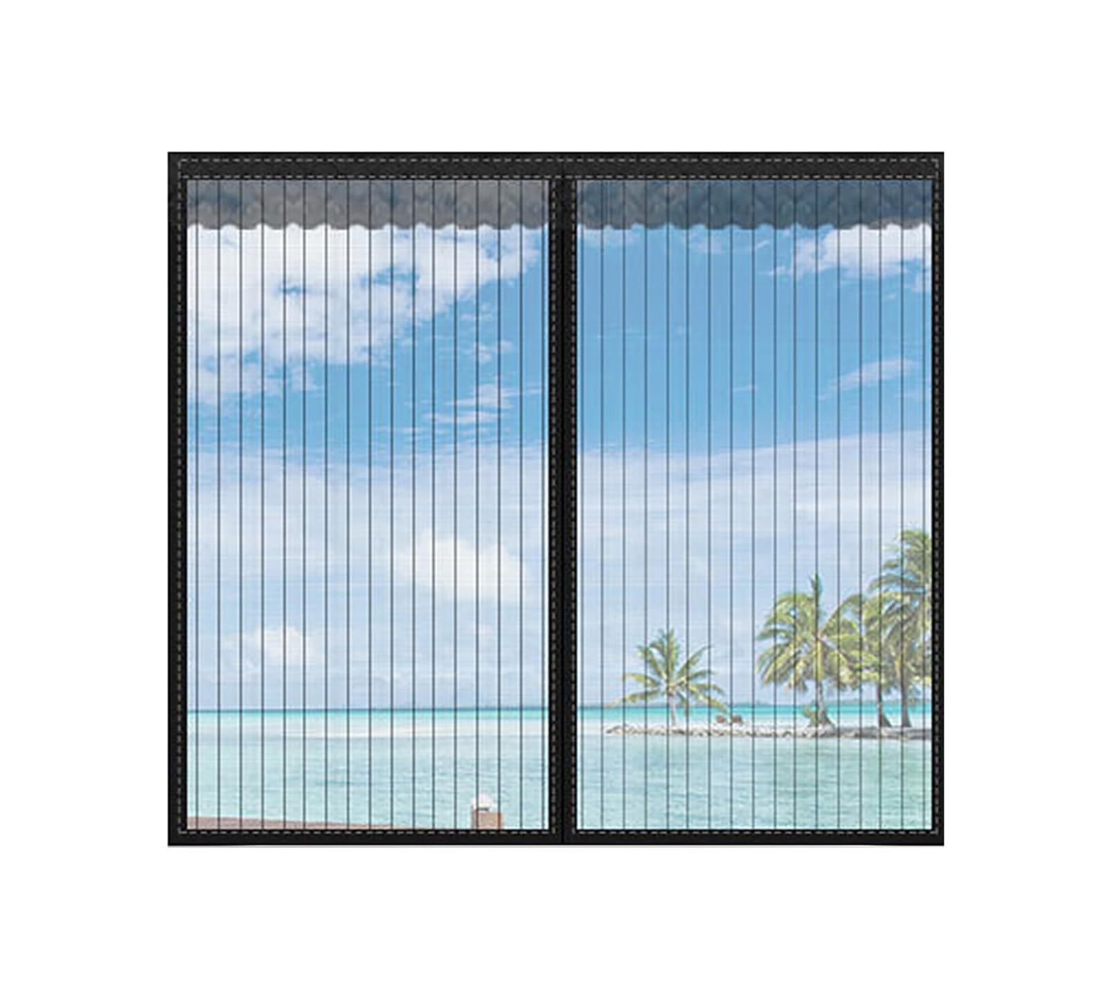 Supkancl Black 1Pc Magnetic Window Screen Door And Closure To Keep Mosquitoes And Flies Out - (90X120cm)