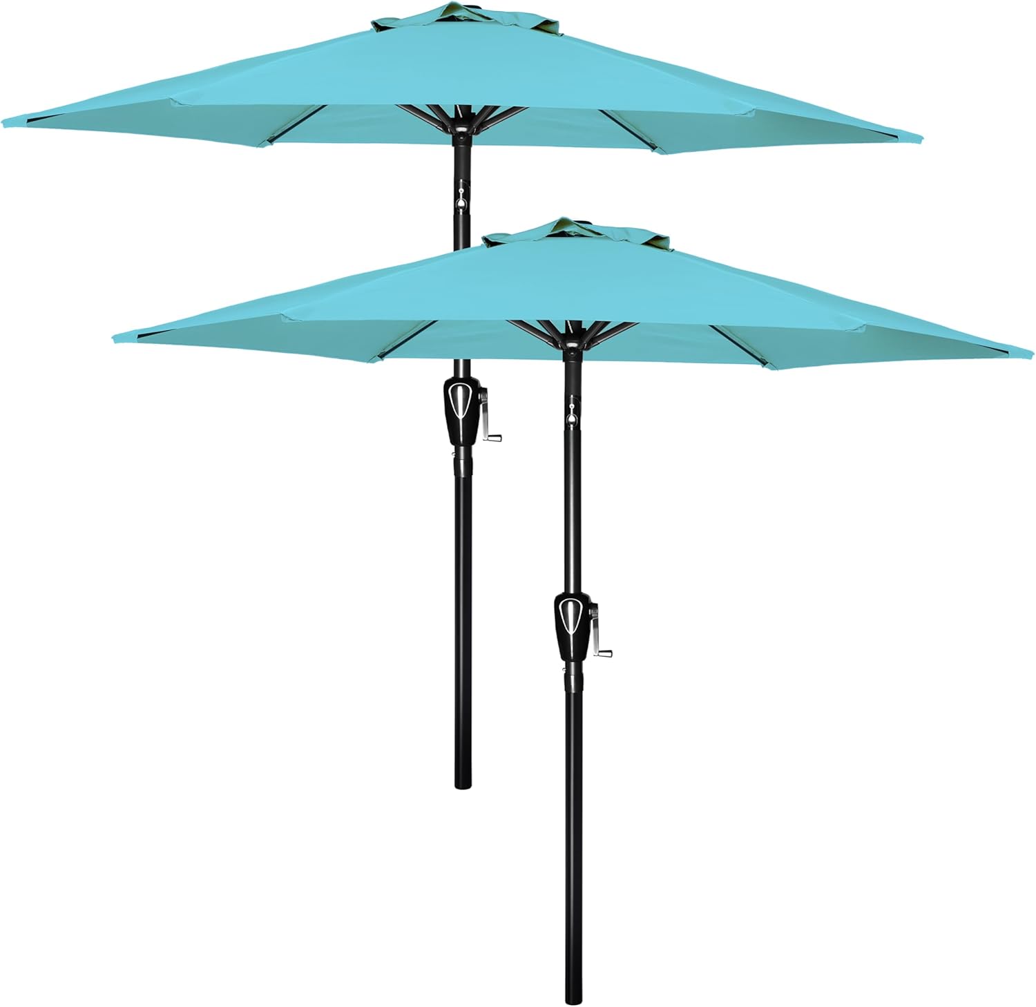 YSSOA 7.5' Patio Umbrella Outdoor Table Market Yard Umbrella with 6 Sturdy Ribs, Beige