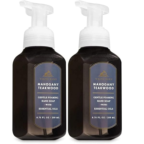 Bath & Body Works White Barn Gentle Foaming Hand Soap in Mahogany Teakwood (2 Pack)