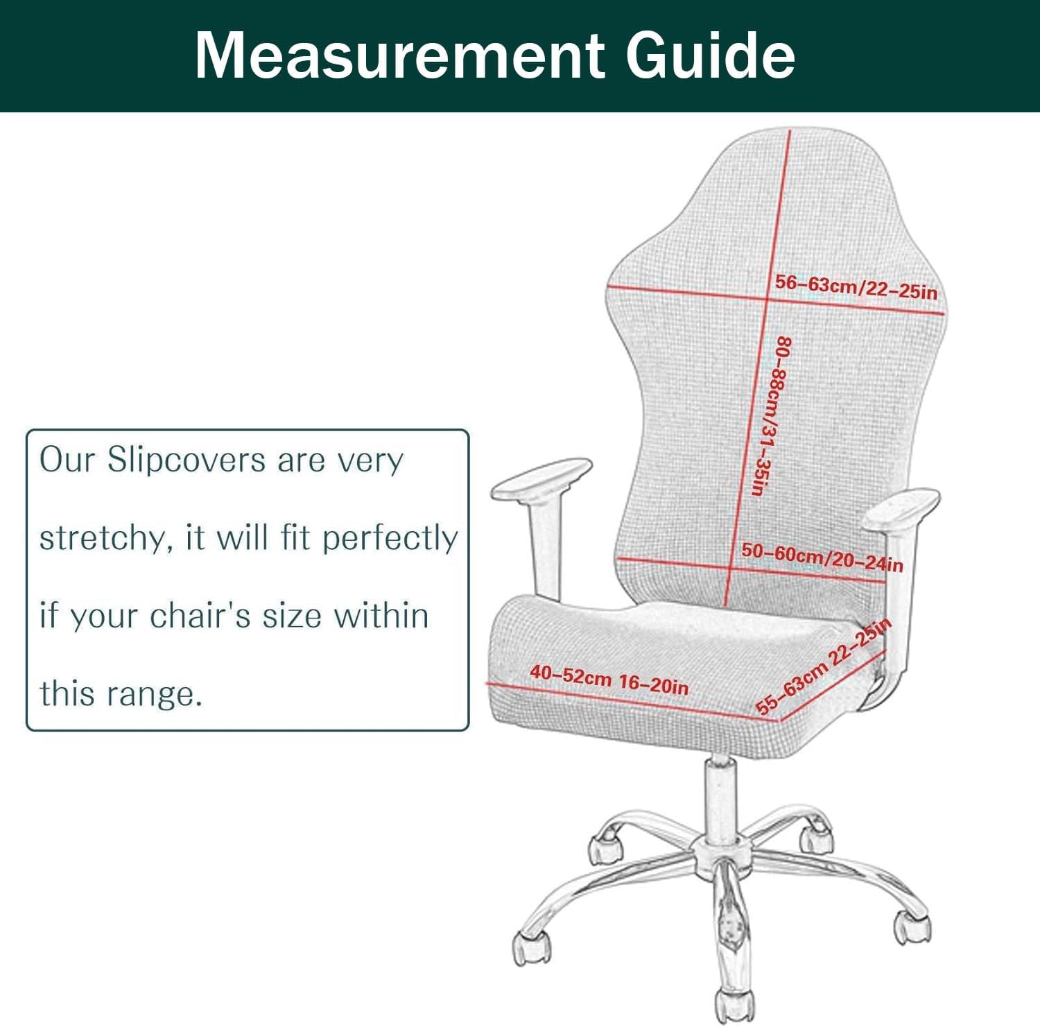 Waterproof Gaming Chair Cover, Jacquard Stretch Computer Chair Slipcover Removable Gamer Chair Covers Washable for Racing Chair (Dull Grey,one Size)