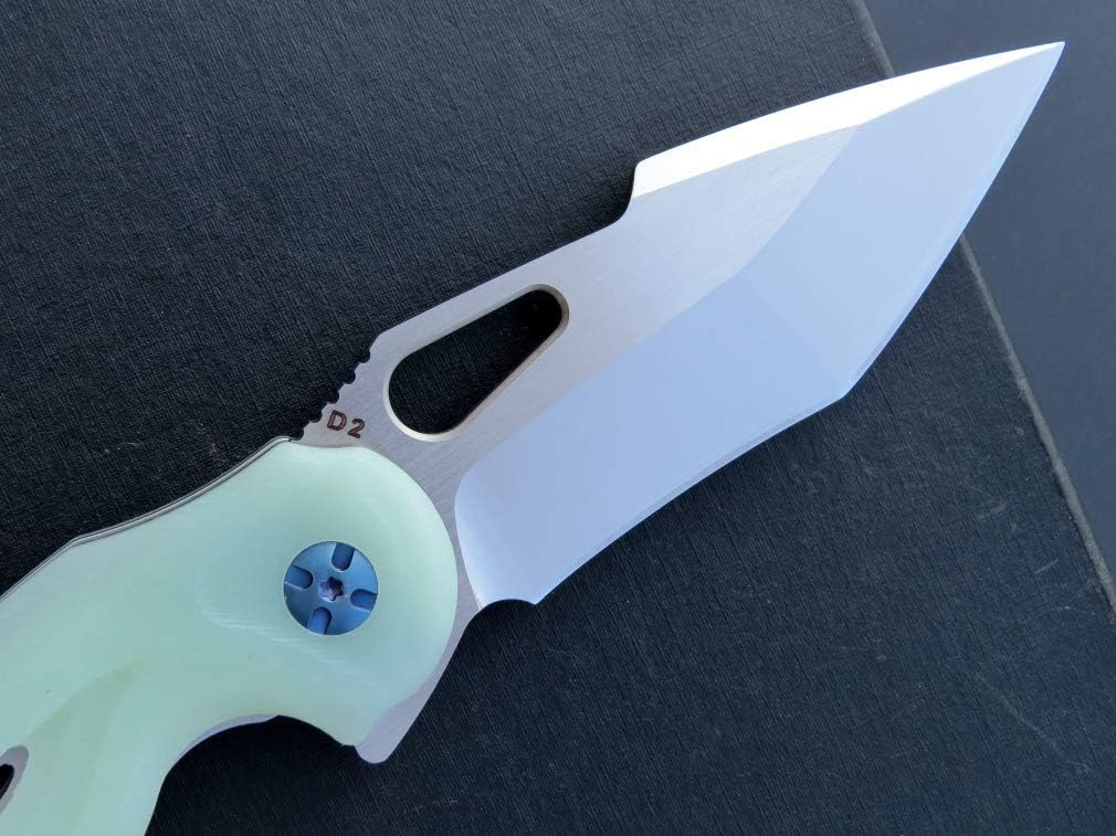 Eafengrow EF936 Pocket Knife,G10 Handle D2 Steel Blade Knife with Ball Bearing Safe Open Flipper Knife EDC Tool Knives for Camping Survival Hiking (jade)