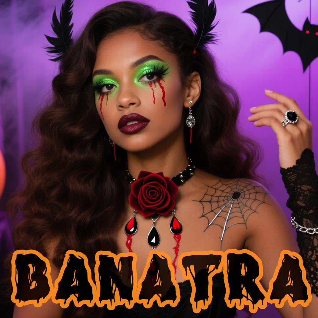 Black Lace Choker Necklace Set Rose Flower Necklace Bracelet Ring Set Vintage Hallow Necklace Jewelry for Women - Image 6