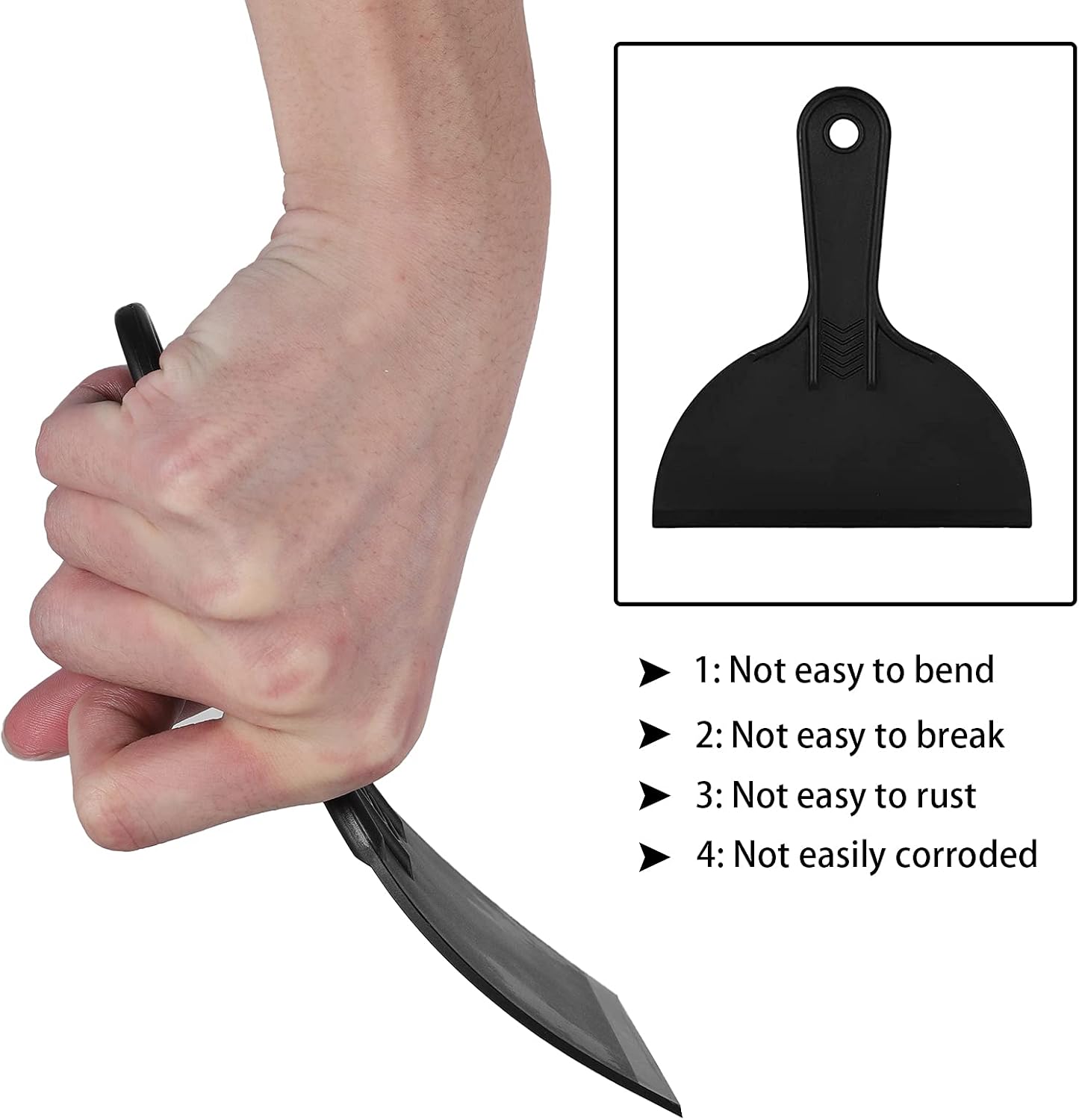 Plastic Putty Knife Set 5 Pieces Plastic Scraper Tool Wallpaper Scraper Plastic Plastic Scraper Plastic Tool For Spackling Filling Spatula Filler Knife For Painter Wall And Car Painting Scrapers Polyf - Image 4