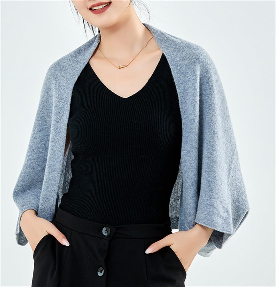 Women's Shawls Wraps Poncho Capes Chic 2025 Fall Winter Open Front Blanket Sweater Warm Cardigan Coat - Image 4