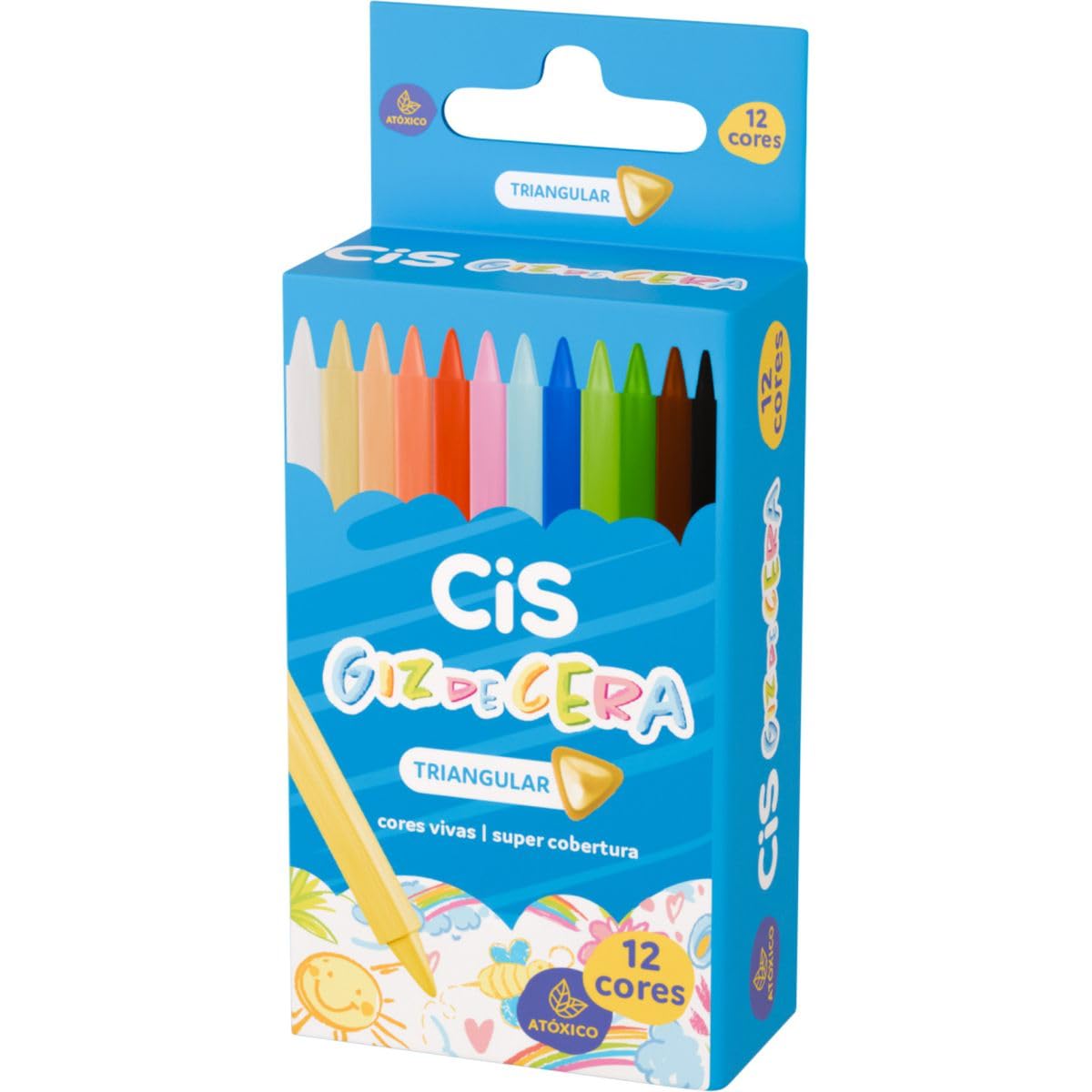 CIS Giz de Cera Triangular - Caixa com 12 cores | Amazon.com.br