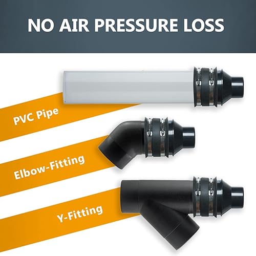 Miniatura 9 de Manguera flexible de PVC para recolección de polvo 70143 de Powertec 4pulgadas x 20pies transparente