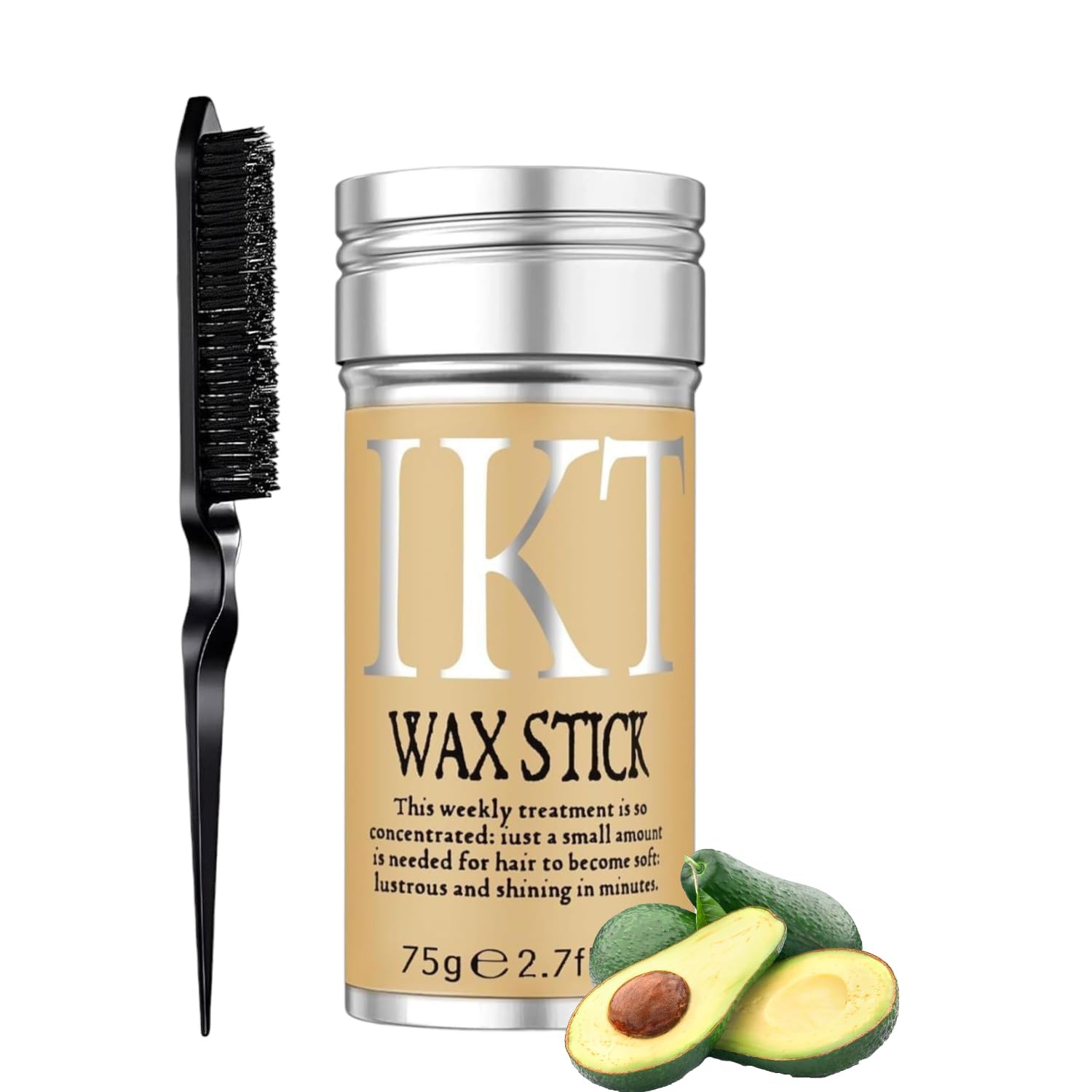IKT Hair Wax Stick for Women Styling, Wigs and Broken Hair Finishing Hair Tamer for Smoothing Flyaways & Taming Edge Frizz, Non-greasy With Teasing Comb (Pack of 2)