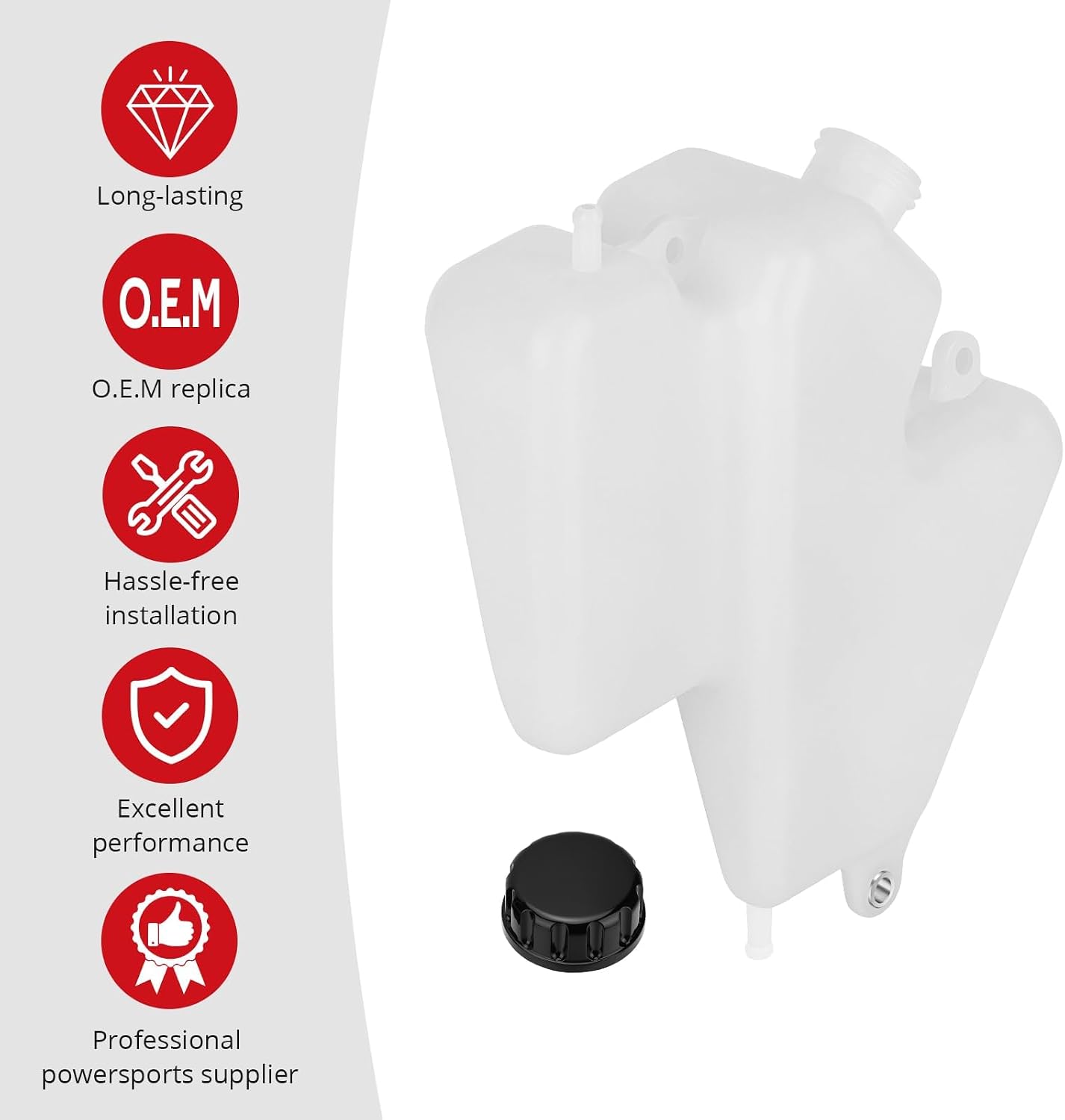 JAVIK Radiator Reservoir Coolant Tank For Kawasaki Ninja 750 ZX-7RR ZX750 1996-1997 Ninja 750 ZX-7R ZX750 1996-2003 O.E.M# 43078-1170