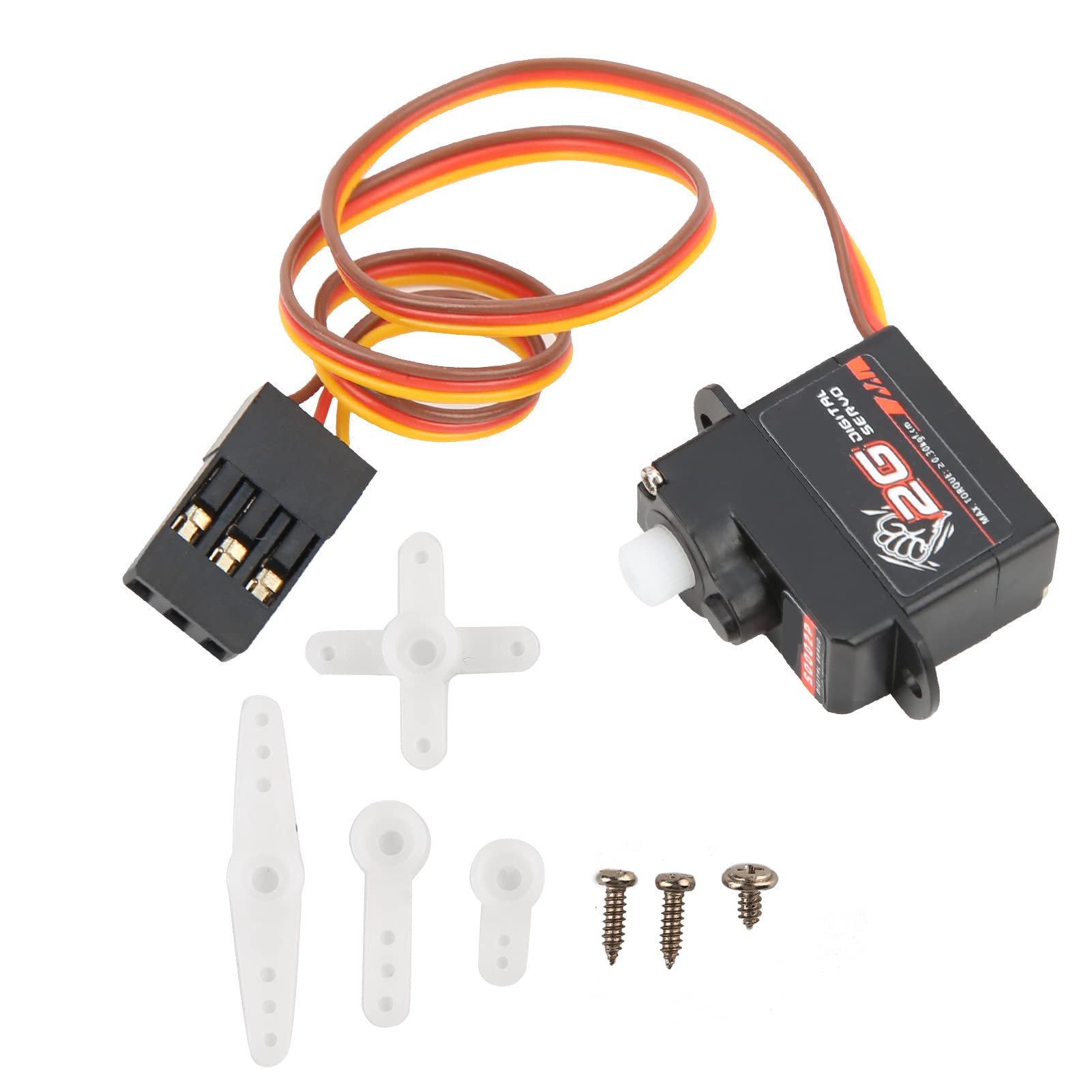 Bnineteenteam RC Digital Servo Set, 2G Digital Servo with Servo Arm Screw Suitable for 1/24 RC Car Fixed-wing, Helicopter, Aircraft