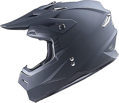 Miniatura 8 de 1Storm Casco de Motocross para Jóvenes Niños BMX MX Bicicleta Casco Adolescente Estilo de Carreras Negro Mate + Gafas + Paquete de Guantes Esqueleto
