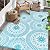 Ileading Reversible Plastic Outdoor Rug Modern Geometric Style Straw Mat, Waterproof Patios Carpet 6x9ft Non Shedding Portable Decor Area Rugs for Deck RV Picnic Beach Backyard (6' x 9'Teal)