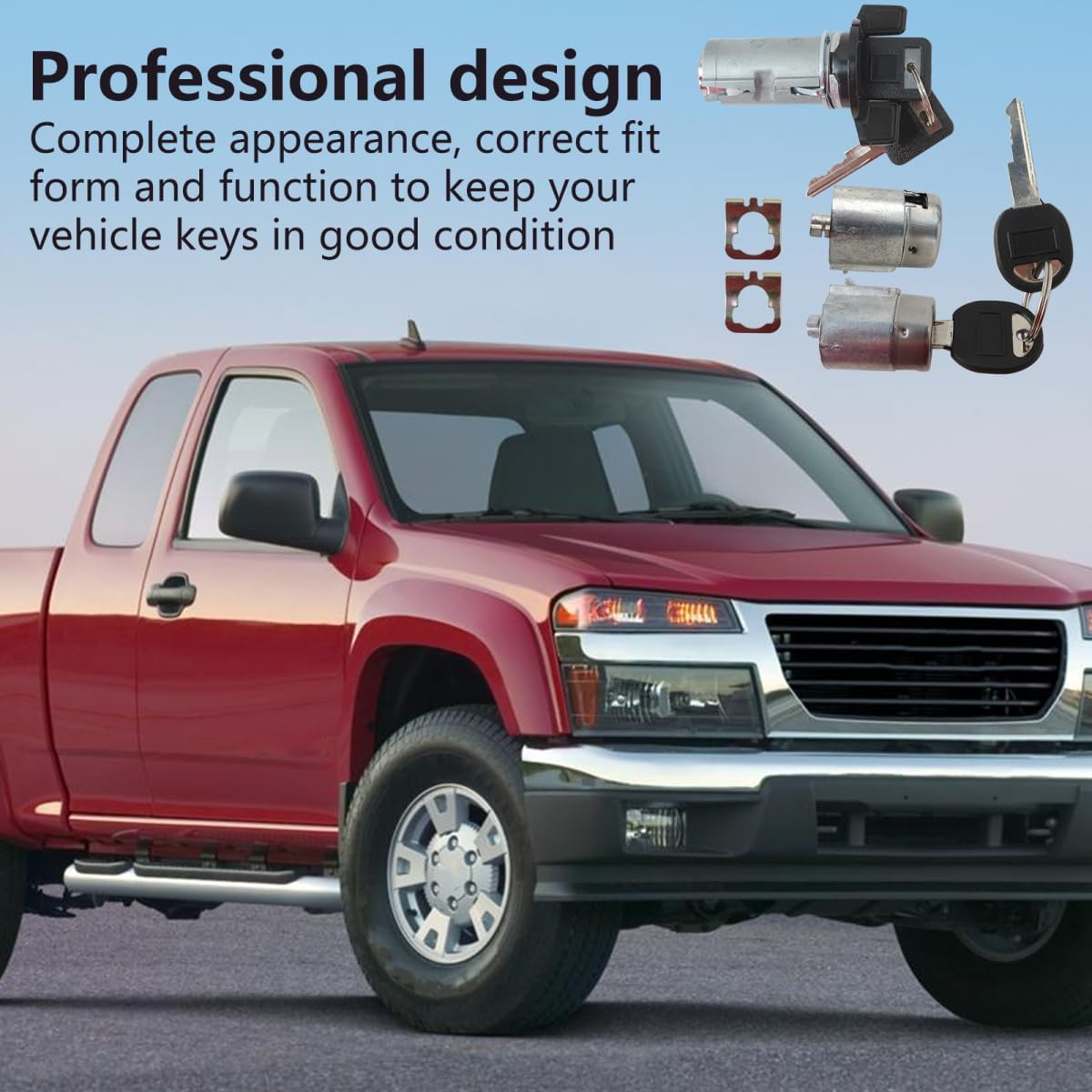 Premium Replacement Ignition and Door Lock Key Switch Cylinder Set W/2 Keys Compatible for Chevrolet C/K Full Size Pickup 1988-1994 Replace for 701400 700843