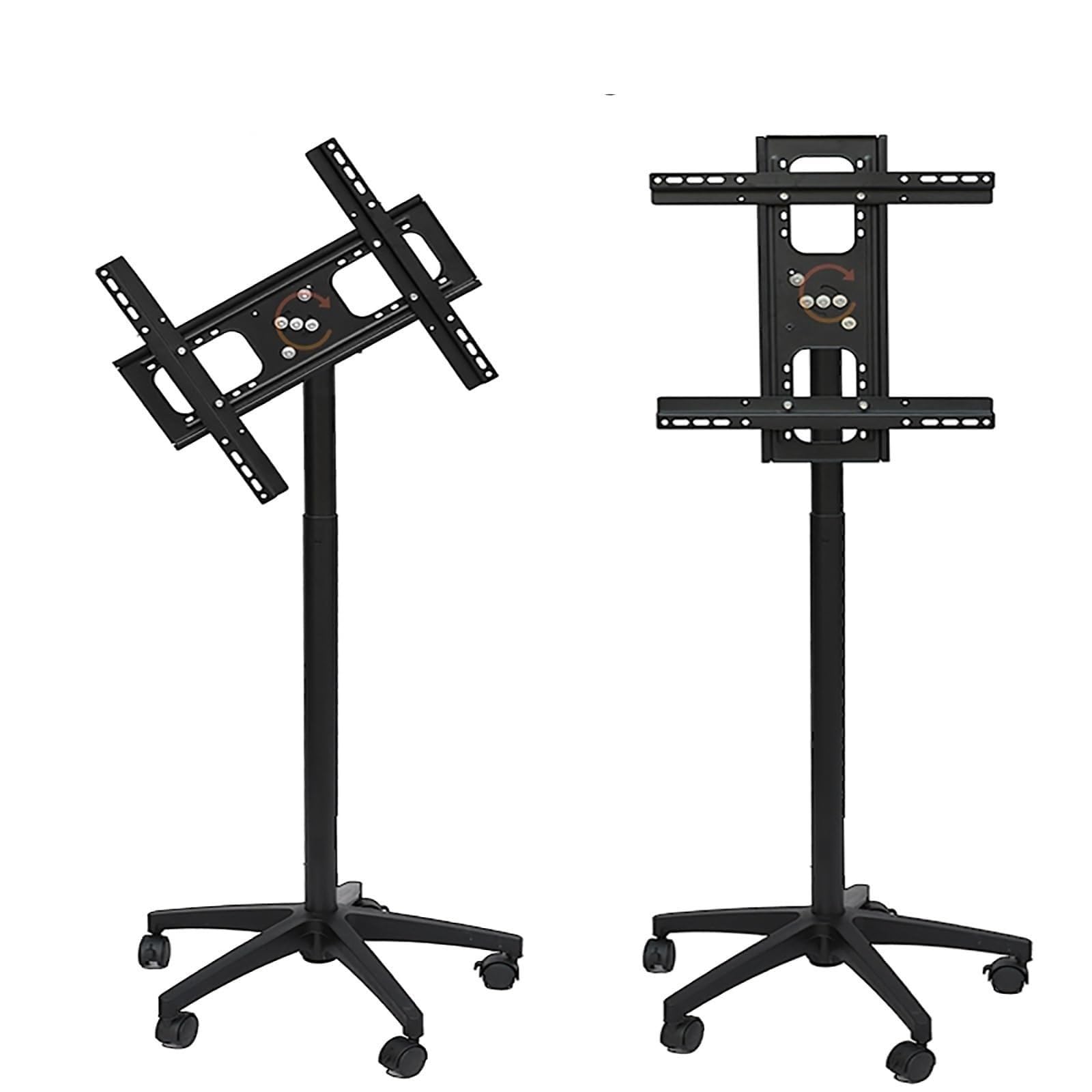 HPTHLY Adjustable Floor Tv Stand With - Mobile Tv Cart With Wheels, Led Screen Display Tv Stand, Portable Floor Mobile Tv Stand Holds, For 32-55 Inch Screen Tvs, 0-90° Unidirectional
